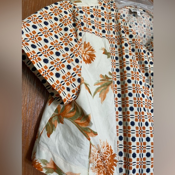 SUNO ‘Stamp It’ orange floral short sleeve cut out mini dress size 4 - Picture 5 of 9